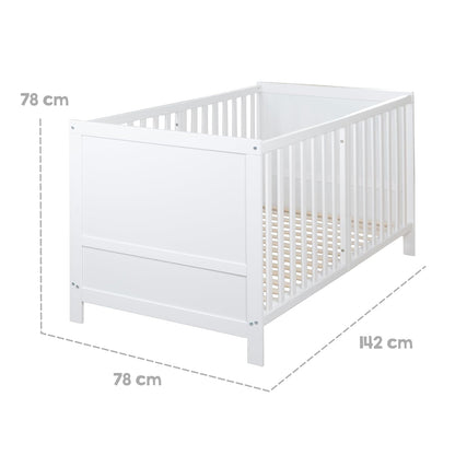 Easy Sleep Babybett 70×140 cm – Mitwachsendes Kinderbett inkl. Safe Asleep Roll Air Matratze