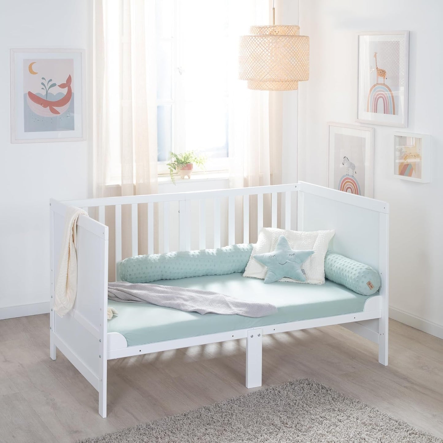 Easy Sleep Babybett 70×140 cm – Mitwachsendes Kinderbett inkl. Safe Asleep Roll Air Matratze