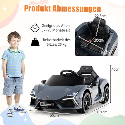 Elektrisches Sportauto für Kinder | 3–5 km/h | Lamborghini-Design