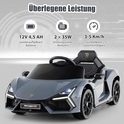 Elektrisches Sportauto für Kinder | 3–5 km/h | Lamborghini-Design
