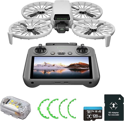 DJI Flip | RC 2 mit Display | 4K UHD Drohne | 31 Min Flugzeit | Palm-Start | Propellerschutz, Strobe-Light