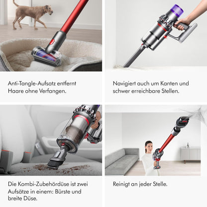 Dyson V11 Fluffy – Kabelloser Hochleistungsstaubsauger (Nickel/Rot)